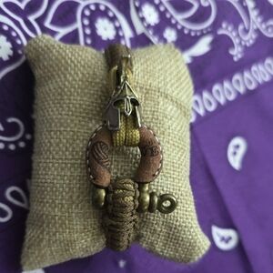 Brown and Gold Woven Bracelet